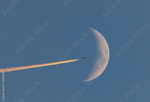 Obraz na płótnie The crescent moon located in different environments over time! w salonie