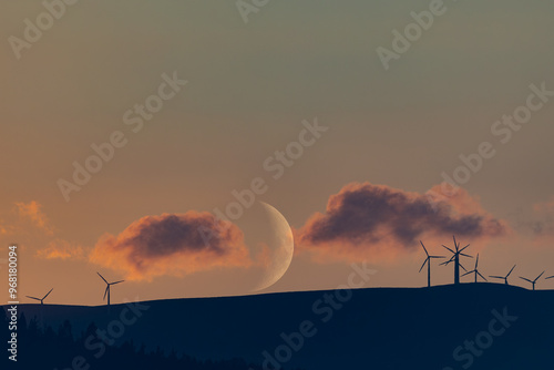 Obraz na płótnie The crescent moon located in different environments over time! w salonie