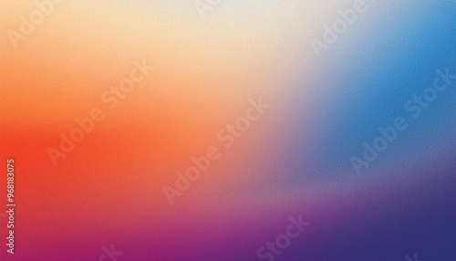 Abstract Noisy color gradient background with purple blue red white orange beige design