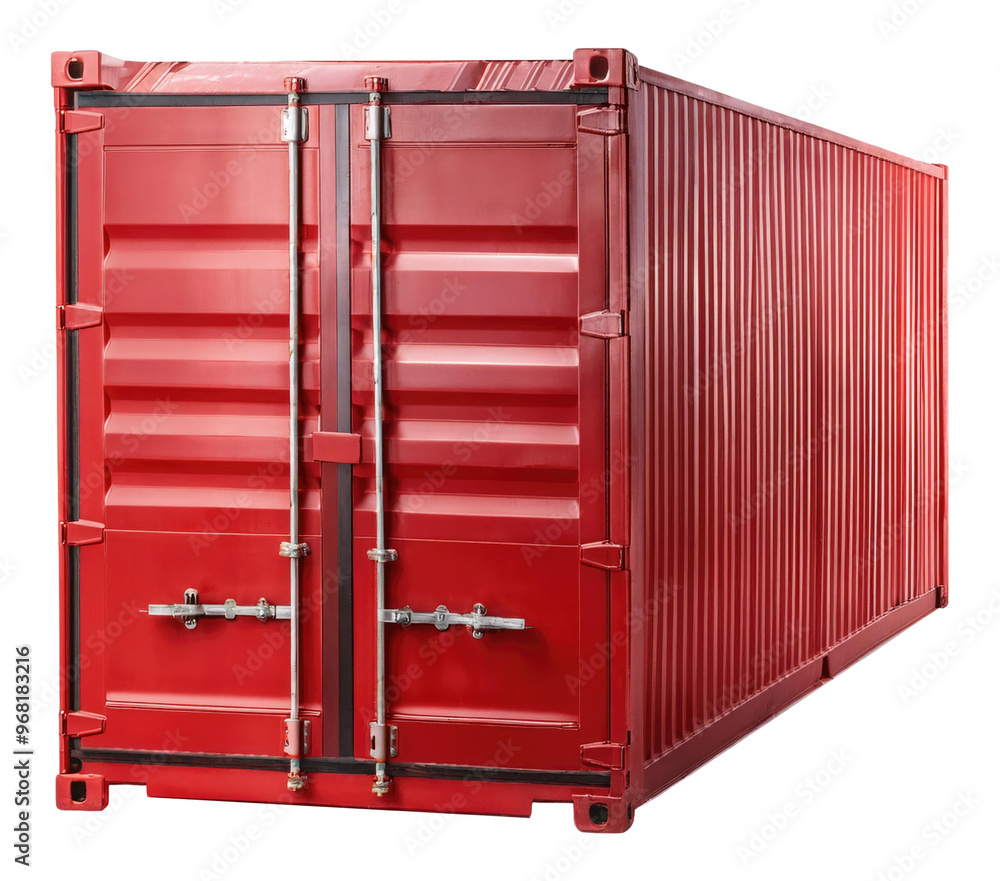 Red Shipping Container Isolated on Transparent Background Red Shipping Container Isolated on Transparent Background