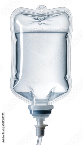 Medical IV Bag Isolated on Transparent Background photo