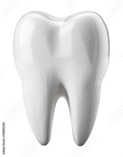 White Tooth Isolated on Transparent Background