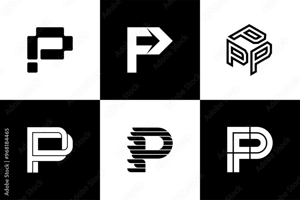 Letter P, font and logo design, vector illustration. Letter P, font and logo design, vector illustration.