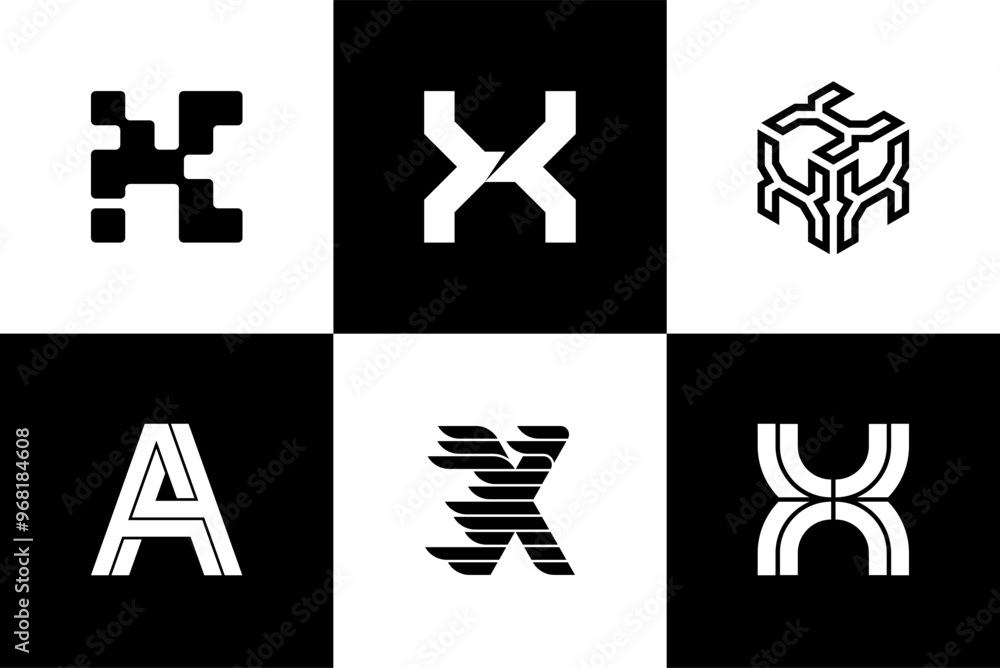 Letter X, font and logo design, vector illustration. Letter X, font and logo design, vector illustration.