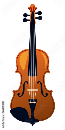 Violin on a white background, music illustration.