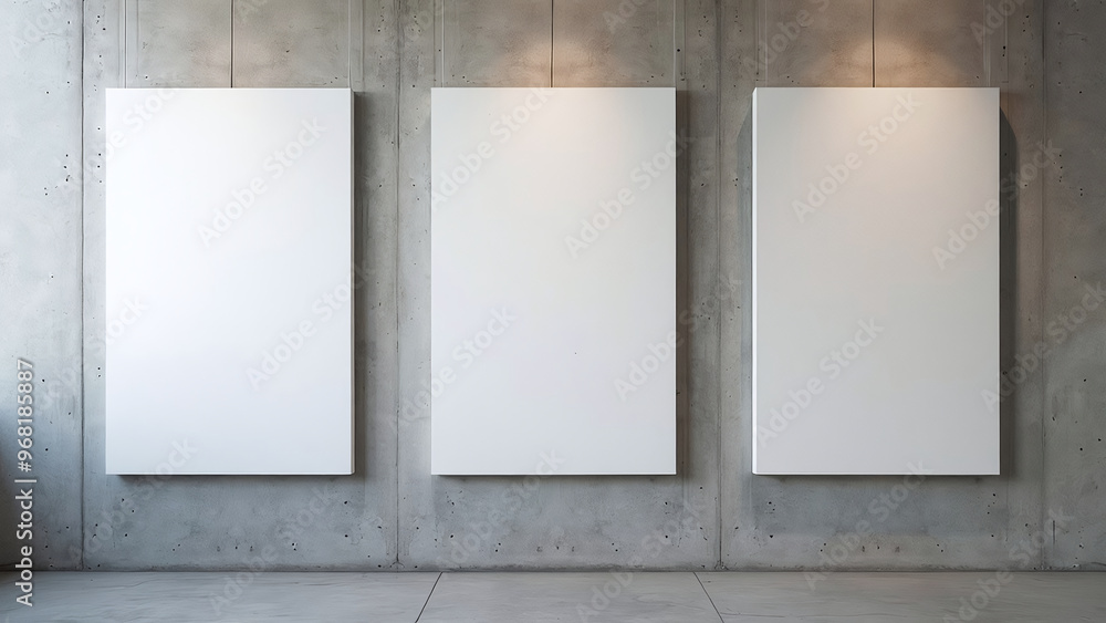 Blank White Canvases in Art Gallery Blank White Canvases in Art Gallery