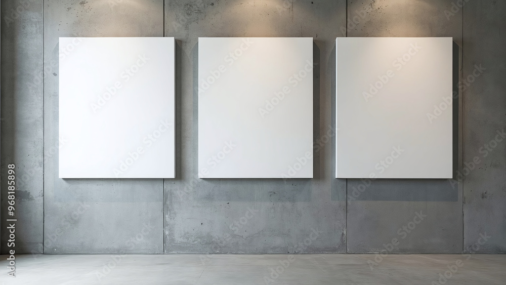 Blank White Canvases in Art Gallery Blank White Canvases in Art Gallery
