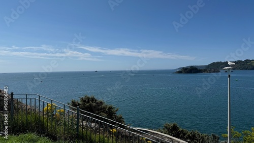 Wallpaper Mural View of the Sea (Plymouth Sound) and Drake's Island 01 Torontodigital.ca