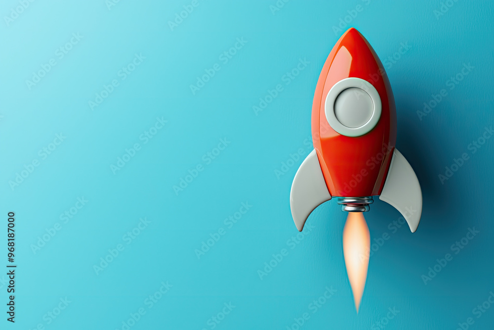 A simple design of rocket representing profits taking off with excitement A simple design of rocket representing profits taking off with excitement