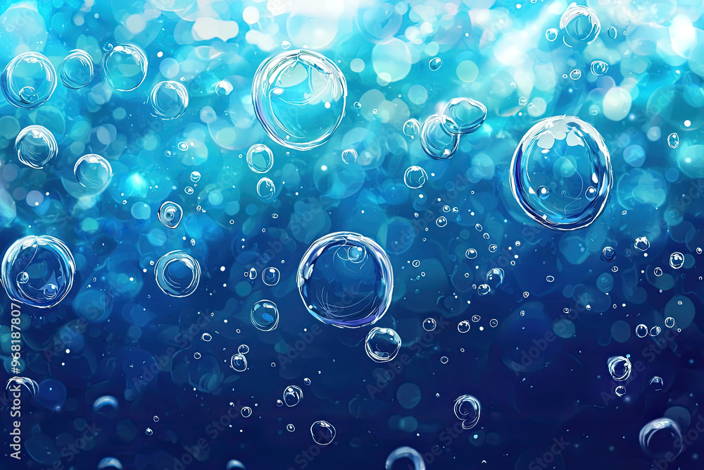 Underwater bubbles and ripples create serene and calming atmosphere Underwater bubbles and ripples create serene and calming atmosphere