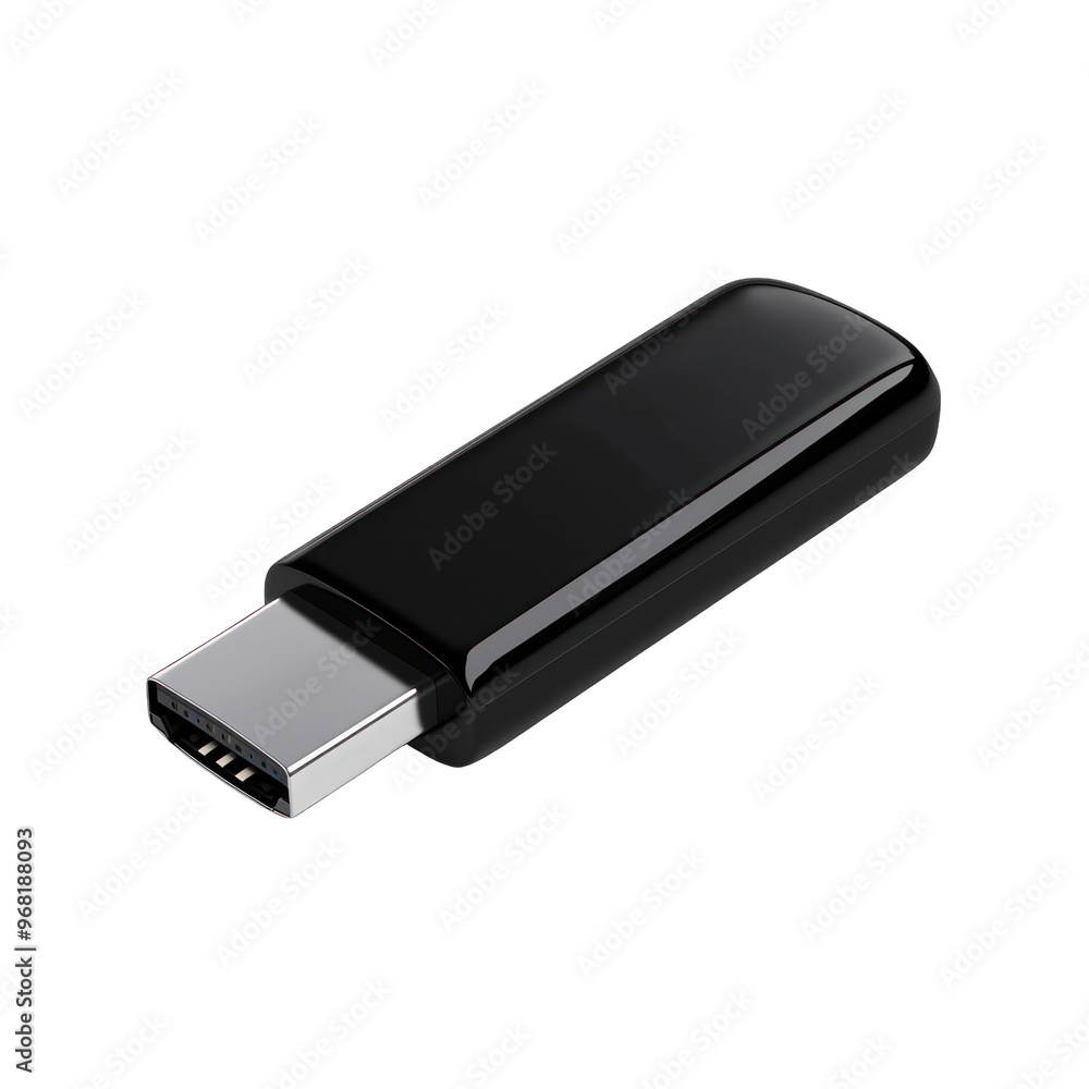 A sleek black USB flash drive, ideal for data storage and transfer, featuring a compact design and high-speed connectivity. transparent background A sleek black USB flash drive, ideal for data storage and transfer, featuring a compact design and high-speed connectivity. transparent background
