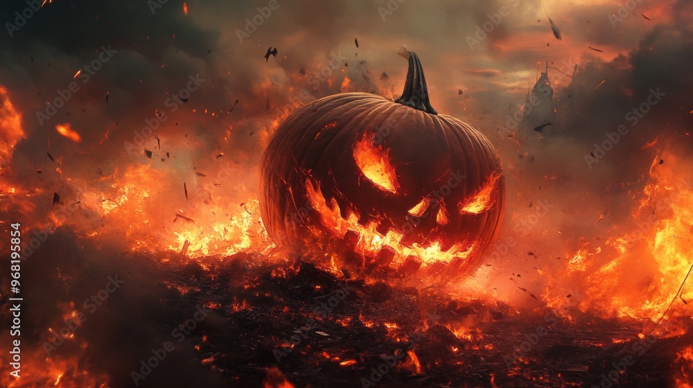 A Flaming Jack-o'-Lantern in a Blazing Inferno A Flaming Jack-o'-Lantern in a Blazing Inferno