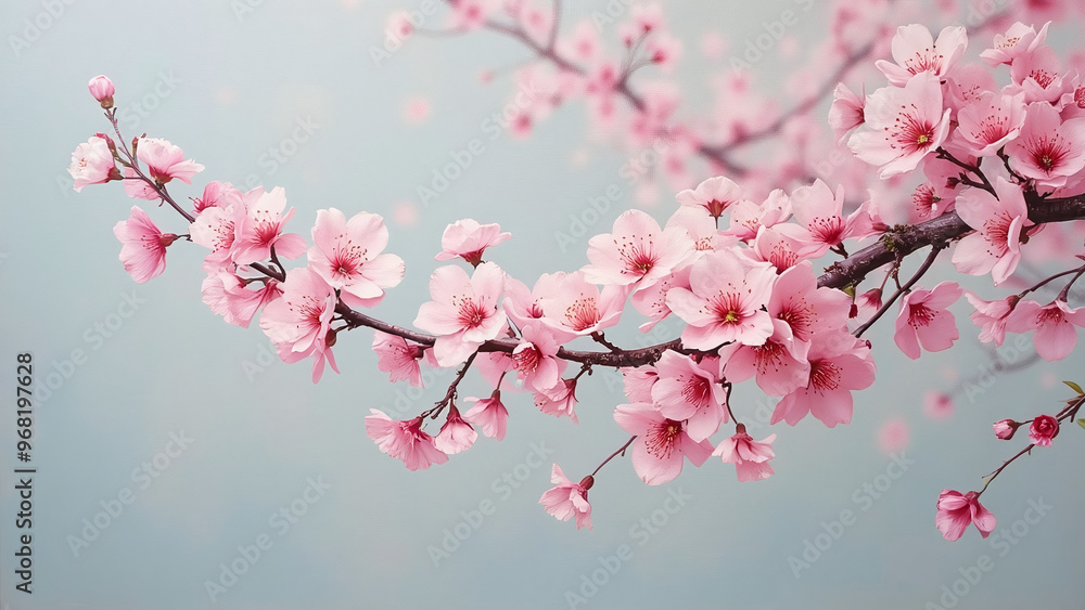 Cherry Blossom Branch with Pink Flowers Cherry Blossom Branch with Pink Flowers