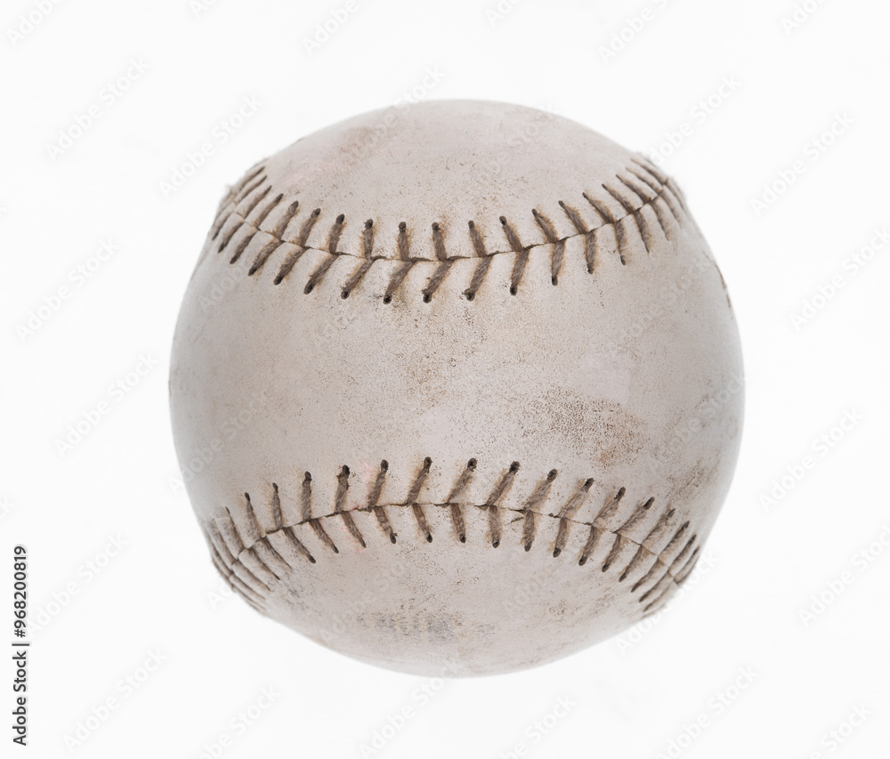 old baseball ball close up isolated on white background old baseball ball close up isolated on white background