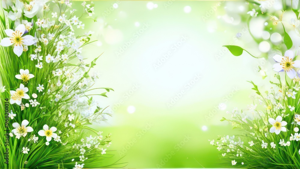 Fototapeta premium Beautiful light background for a greeting card with delicate flowers 