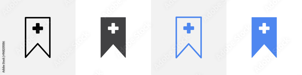 Fototapeta premium bookmark icon vector set use for web ui or app