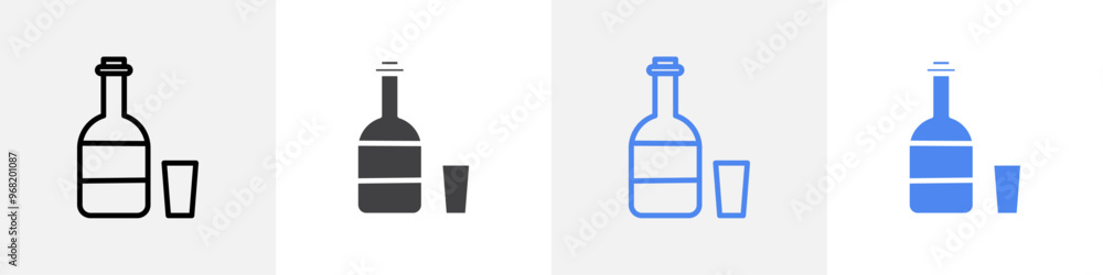 bottle and glass icon vector set use for web ui or app bottle and glass icon vector set use for web ui or app