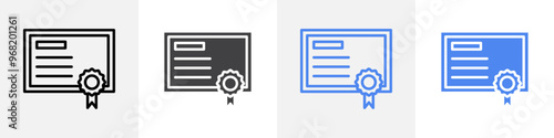 certificate icon vector set use for web ui or app