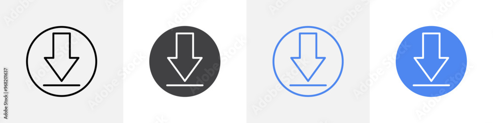 download button icon vector set use for web ui or app download button icon vector set use for web ui or app