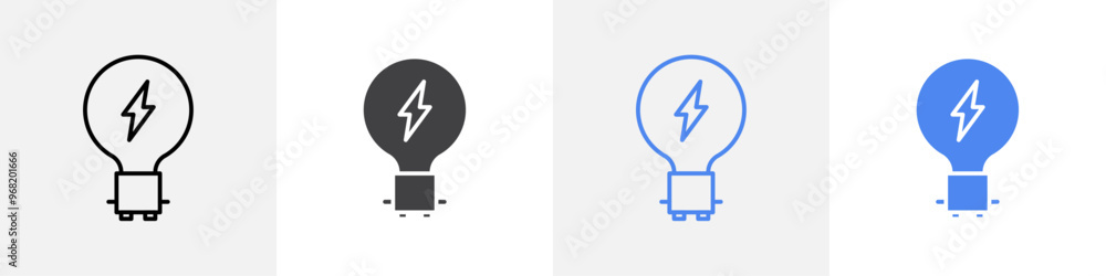 electric bulb icon vector set use for web ui or app electric bulb icon vector set use for web ui or app