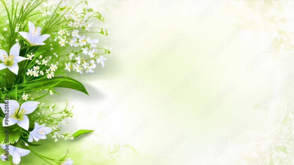 Beautiful light background for a greeting card with delicate flowers Beautiful light background for a greeting card with delicate flowers