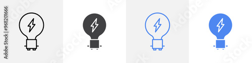 electric bulb icon vector set use for web ui or app