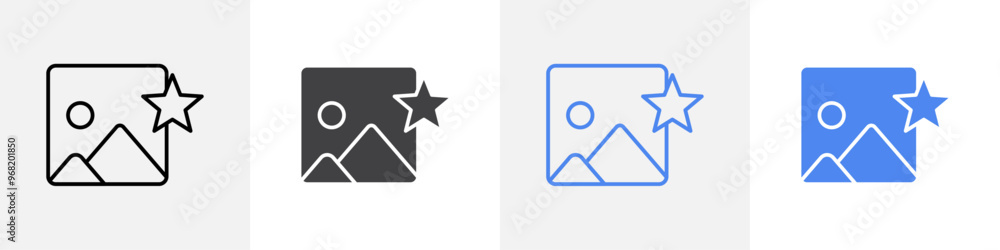 gallery with star icon vector set use for web ui or app gallery with star icon vector set use for web ui or app