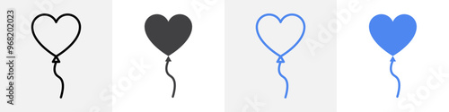 heart balloon icon vector set use for web ui or app