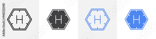 helipad icon vector set use for web ui or app