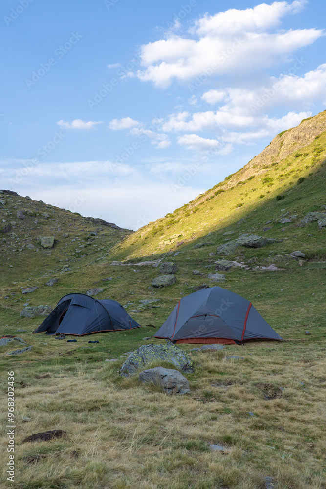 Camping under the blue skies in the French Pyrenees Camping under the blue skies in the French Pyrenees
