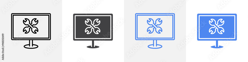 monitor repair icon vector set use for web ui or app monitor repair icon vector set use for web ui or app