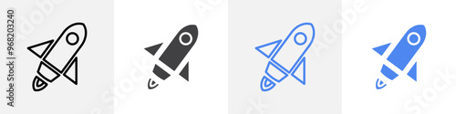 rocket icon vector set use for web ui or app