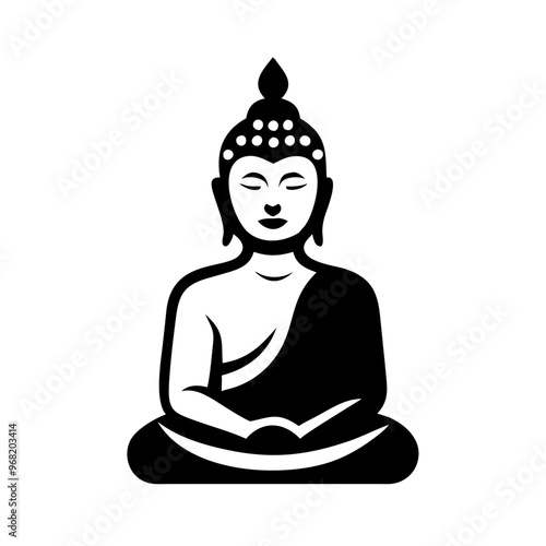 Buddha Icon - Silhouette SVG and PNG Clipart with Transparent Background