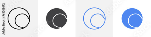 tennis ball icon vector set use for web ui or app