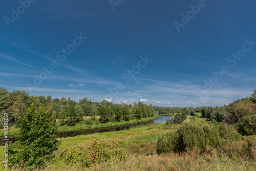 Salaca river on sunny summer day in Salacgriva, Latvia photo