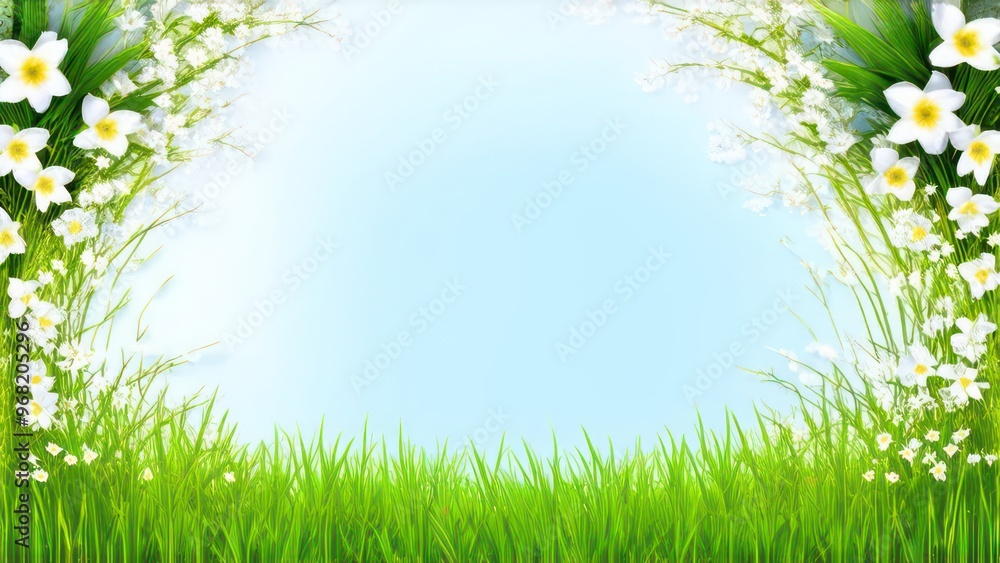 Obraz premium Beautiful light background for a greeting card with delicate flowers 