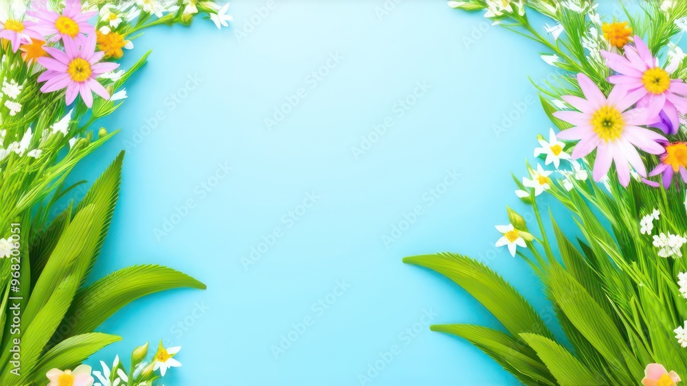 Obraz premium Beautiful light background for a greeting card with delicate flowers 