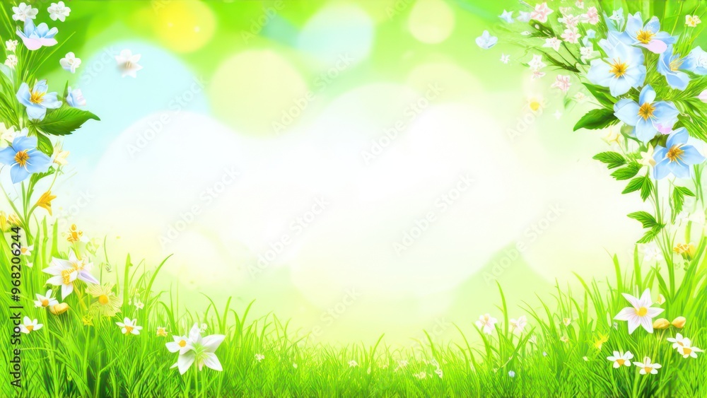 Beautiful light background for a greeting card with delicate flowers 