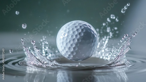 Golf Ball Splashing into Water