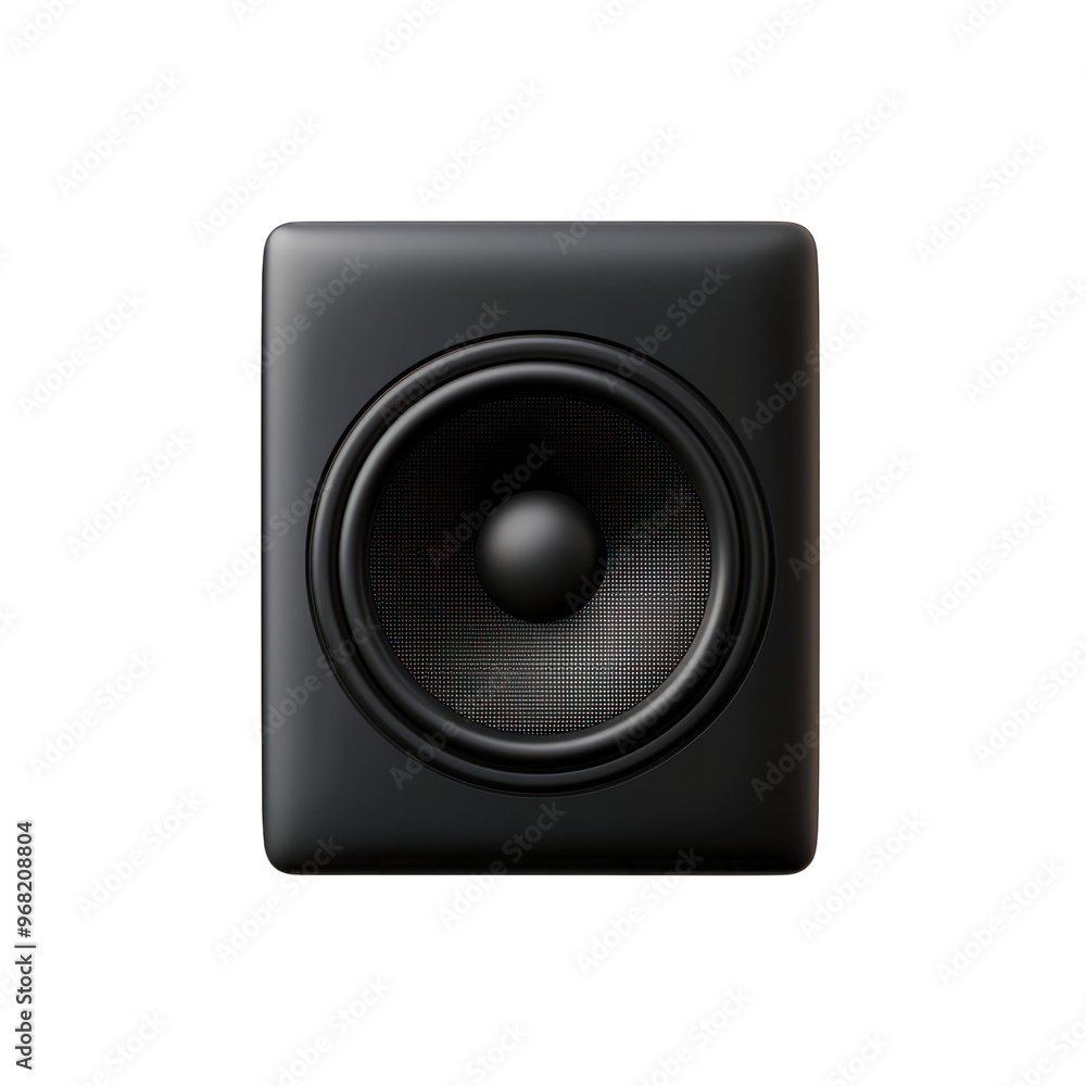 Sleek black speaker with a powerful subwoofer, perfect for enhancing audio quality in home or professional settings. transparent background Sleek black speaker with a powerful subwoofer, perfect for enhancing audio quality in home or professional settings. transparent background