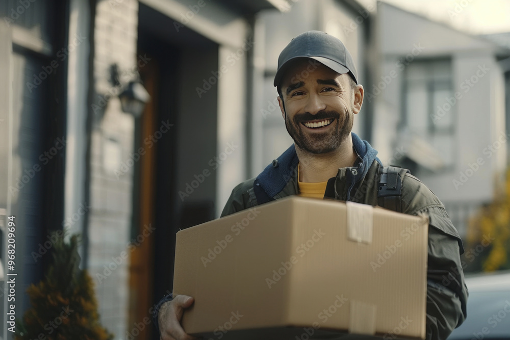 Deliveryman delivered package to your home Deliveryman delivered package to your home