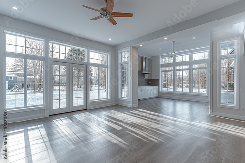 empty room with windows