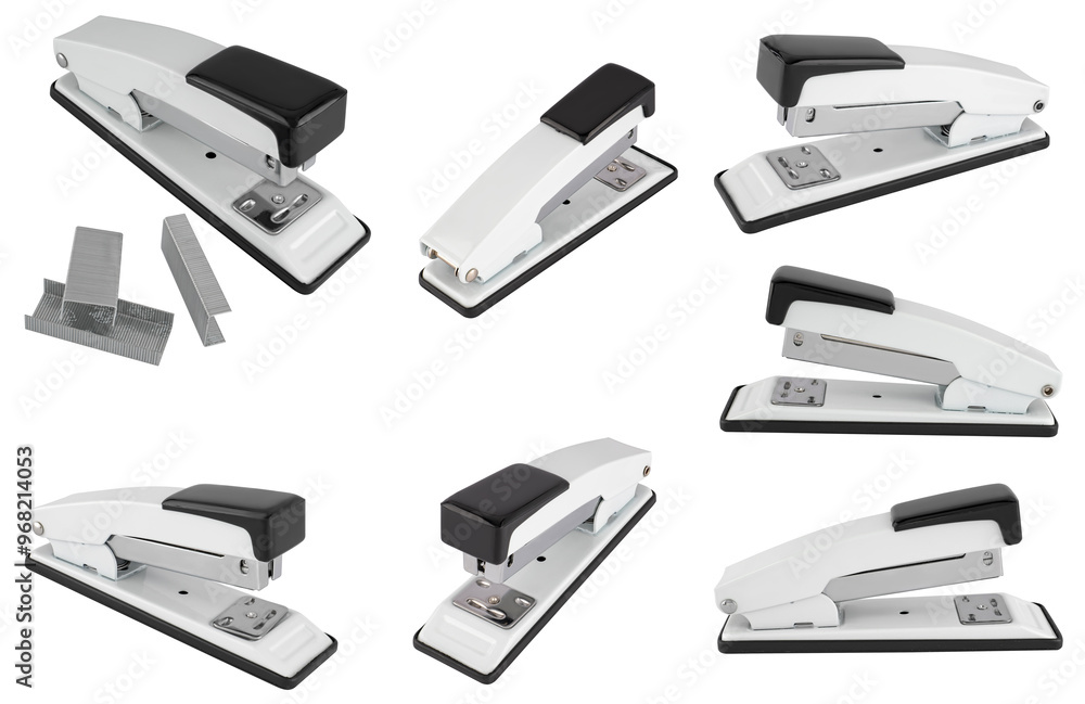 Stationery stapler, on white background in insulation Stationery stapler, on white background in insulation