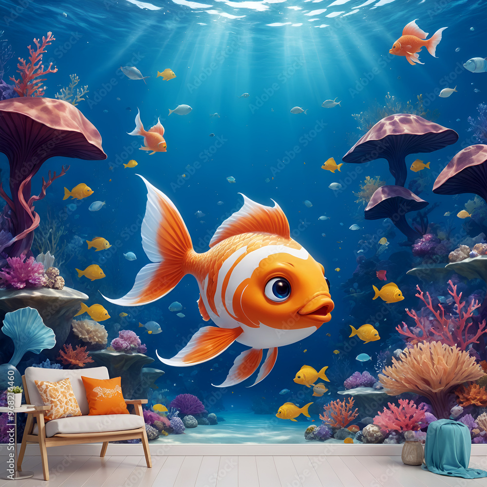 Fototapeta premium under the sea filled with fish and coral