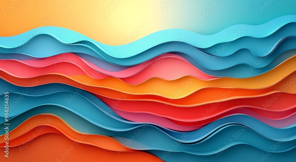 Vibrant layers of colorful paper create a flowing abstract background design for creative projects Vibrant layers of colorful paper create a flowing abstract background design for creative projects