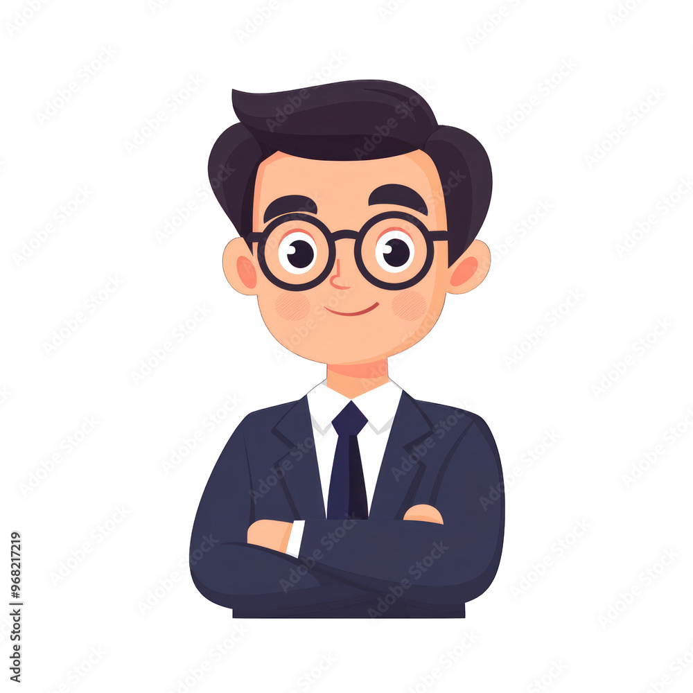 A confident businessman in formal attire, wearing glasses and smiling, perfect for corporate and professional themes. transparent background A confident businessman in formal attire, wearing glasses and smiling, perfect for corporate and professional themes. transparent background