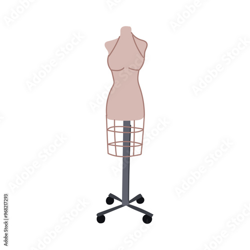garment mannequin tailor cartoon. dressform alterations, bespoke couture, stitching measurements garment mannequin tailor sign. isolated symbol vector illustration