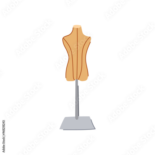 fitting mannequin tailor cartoon. garment dressform, alterations bespoke, couture stitching fitting mannequin tailor sign. isolated symbol vector illustration