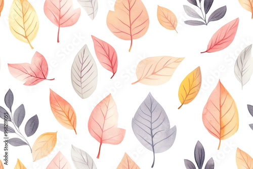 Stylish Autumn pattern. Watercolor floral seamless pattern for textiles, backgrounds, web design, crafts paper, and more