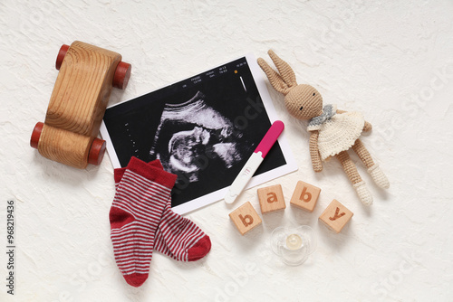 Composition with baby socks...
